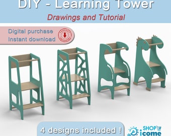 Zrób drewnianą wieżę obserwacyjną Montessori (szczegółowe PLANY i plik TUTORIAL)