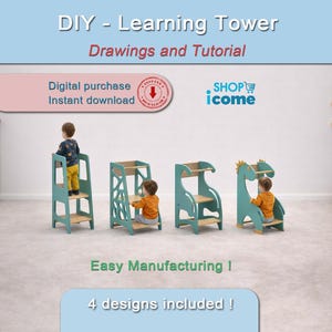 Fabriquer une tour d'observation Montessori en bois (dossier de PLANS et TUTORIEL détaillé)