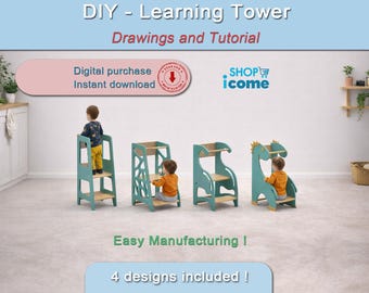 Realizar una torre de observación Montessori de madera (Archivo de PLANOS y TUTORIAL detallado)