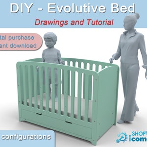 Make an evolving wooden bed for children (PLANS and TUTORIAL)