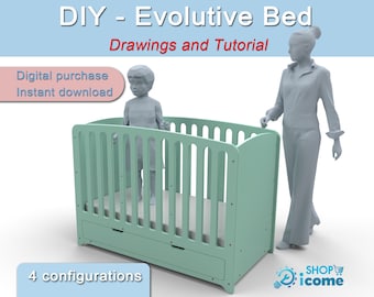 Fabriquer un lit évolutif en bois pour enfant (PLANS et TUTORIEL)