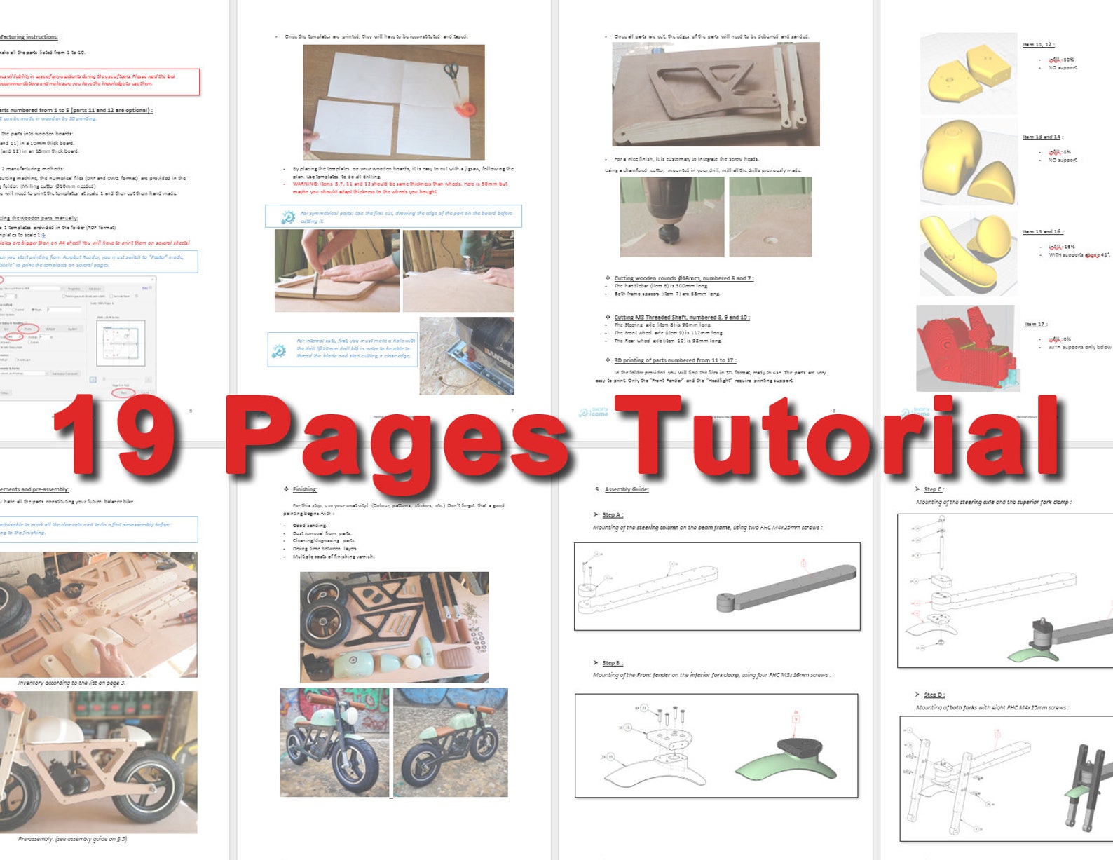 DIY - Plans and Tutorial for Making a Wooden, 3d-printed Balance Bike ...