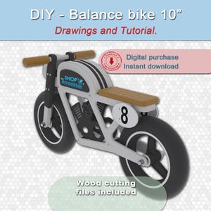 DIY - Plans and tutorial to make a wooden balance bike with 10-inch wheels - suitable from 18 months