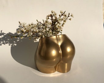 golden or white butt vase &quot;booty collection&quot; small butt vase, aesthetic vase, golden decoration, flowervase