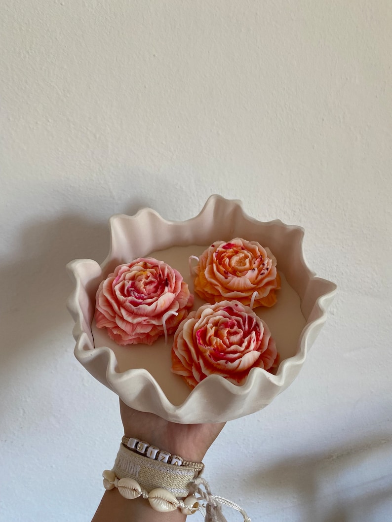 Waved bowl alabaster Schmuckschale/ Dekoschale, aesthetic wavy bowl, matte white bowl for jewelry or keys as well as decorative items Bild 9