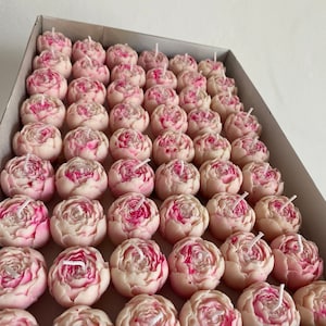 Small rose candle sets 50x rosecandle, rosebox, weddingrose, anniversary box, giftbox, weddingsdecoration, rosebox, giffforher, flowercandle