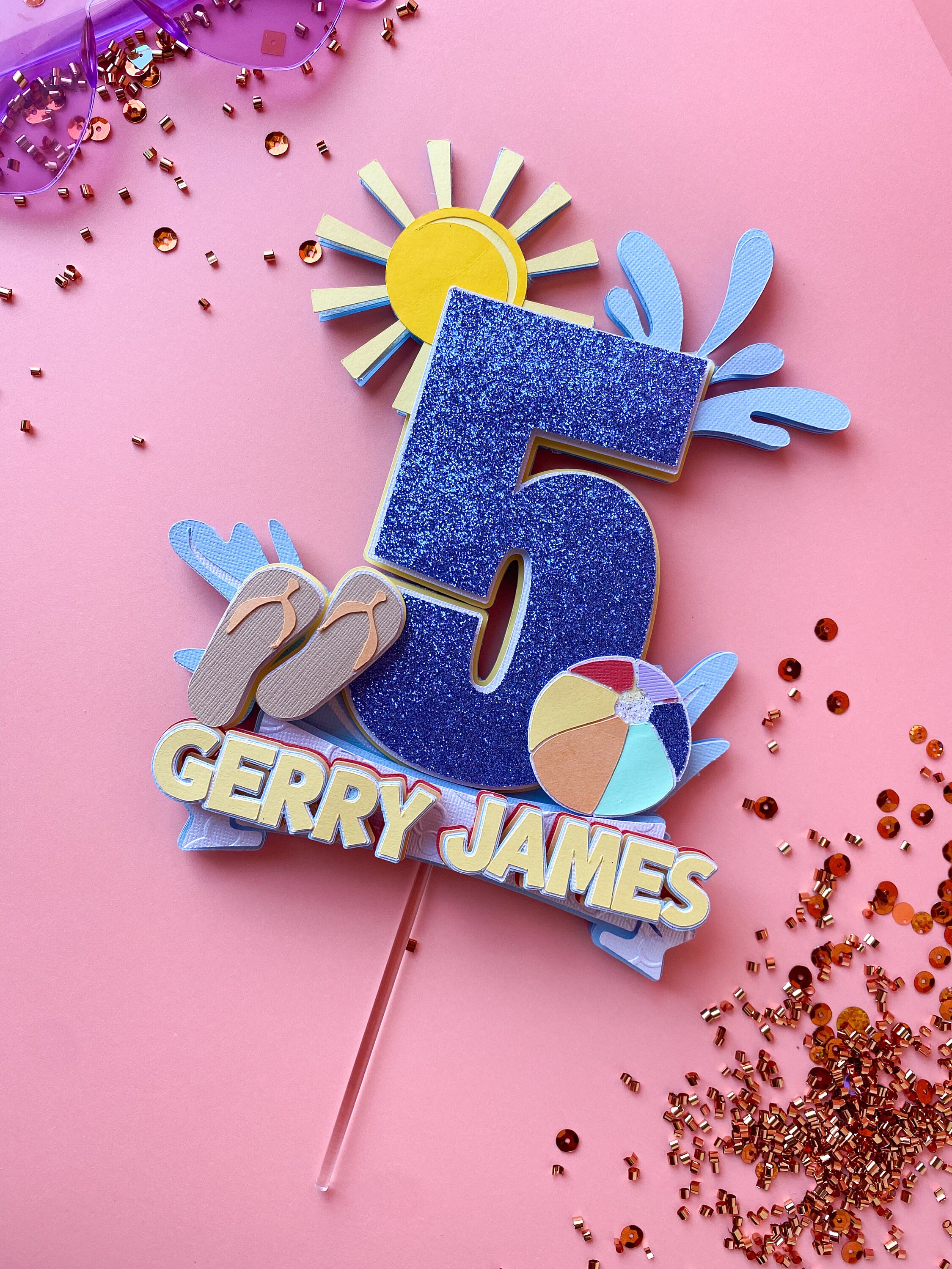 Pool Party Cake Topper, Summer Party Theme Birthday, Beach Theme Party ...
