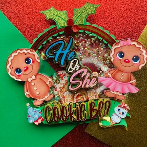 Gingerbread Cookies gender revel Christmas party gender reveal topper gingerbread cake Christmas gift party decorations cookies
