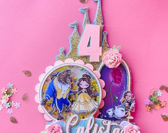 Belle  Cake Topper Princess Birthday Party Decor Belle Cake Decoration Princess Cake Topper  Princess Theme Party Decor Princess Theme Decor
