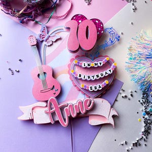 Swiftie cake topper,swiftie birthday party, in my birthday eras decorations, swiftie era decor, eras birthday party, swiftie birthday theme