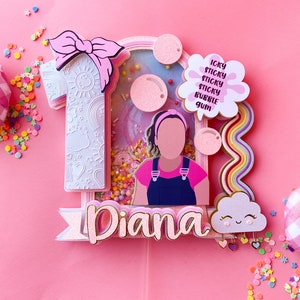 Ms. Rachel inspired cake topper,ms rachel birthday party,icky sticky bubble gum,ms.Rachel theme party,ms. Rachel party decorations