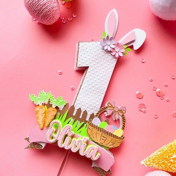 Bunny one cake topper,Bunny theme party,Some bunny is one,easter decorations,easter theme birthday,bunny theme birthday,bunny birthday theme