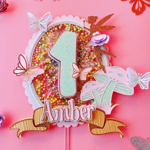 Fairytale Glitter Cake Topper: Fairy Birthday Party Decoration