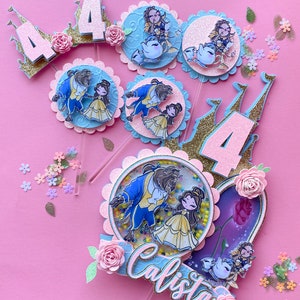 Belle cake topper,Belle inspired cake topper,belle birthday party,Belle theme birthday,princess party theme,princess cake topper,belle decor