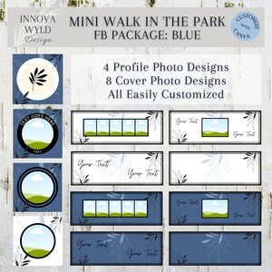 BLUE 12 pc Facebook Profile Mini Package - Walk In The Park