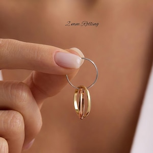 10K Solid Gold Triple Band Ring | Trinity Rolling Ring | Yellow White Rose Gold | 10k Trio Ring | Gift for Her