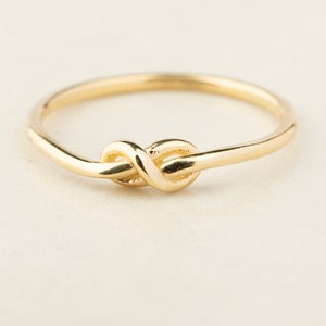 14K Solid Gold Knot Ring - Solid Gold Twisted Knot Ring - Thin Knot Ring - Love Knot Ring - Cute Gold Ring - Promise Ring - Black Friday