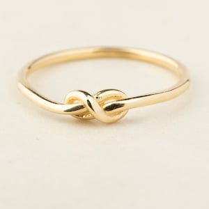 14K Solid Gold Knot Ring - Solid Gold Twisted Knot Ring - Thin Knot Ring - Love Knot Ring - Cute Gold Ring - Promise Ring - Christmas gifts