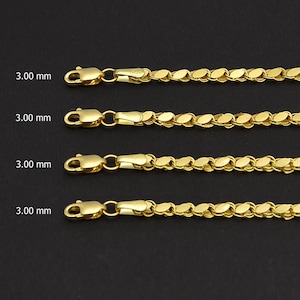 14K Real Gold Mirror Chain Necklace, 14K Gold Mirror Chain Necklace, 14K Gold Mirror Link Chain, Gold Mirror Chain, Gold Mirror Chain