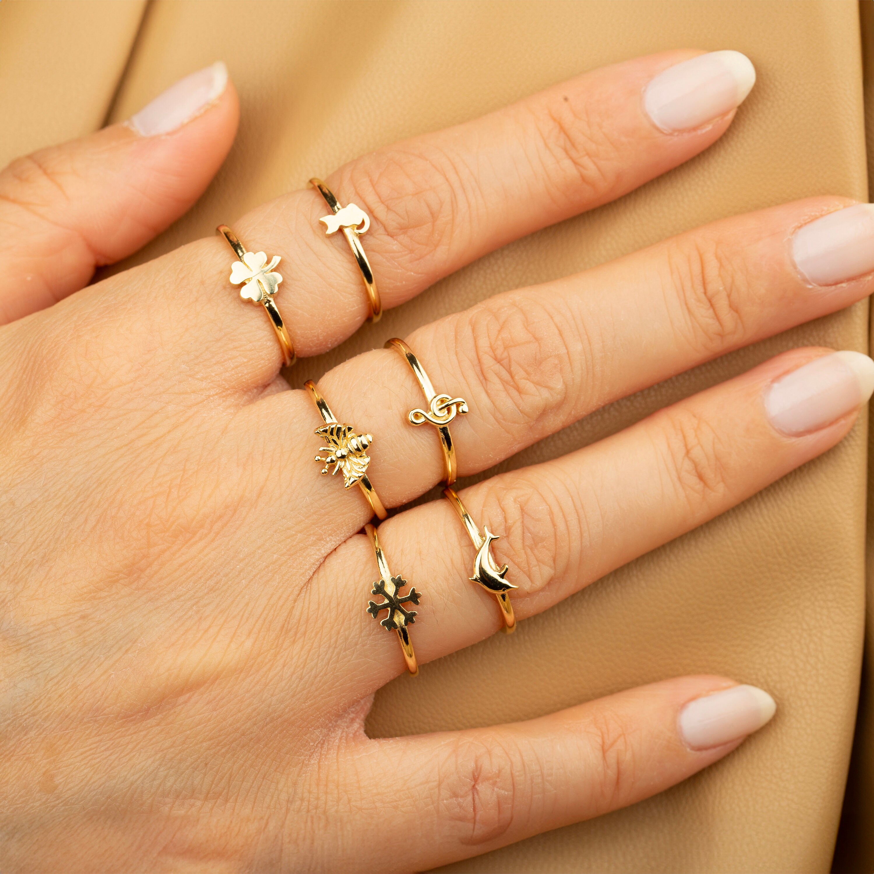 14K Solid Gold Hug Ring: Couple's Love, Friendship Jewelry - Etsy