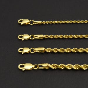 14K Real Gold Rope Chain Necklace - Gold Twisted Rope Chain - Handmade Gold Rope Chain Necklace - Gold Rope Chain Necklace - Christmas gifts