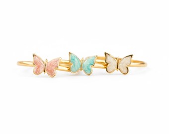 tiny butterfly ring mau_Jewelry12～14号 14K Gold Butterfly Ring: Enamel Insect Jewelry - Etsy Denmark