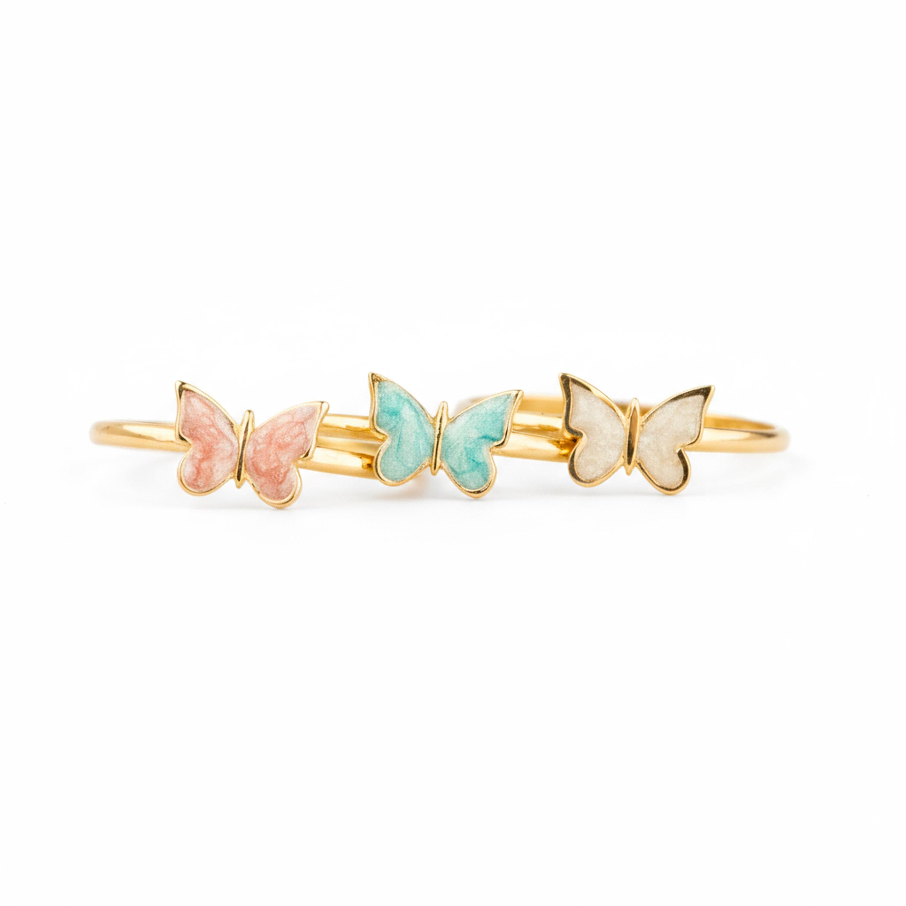 14K Gold Butterfly Ring: Enamel Insect Jewelry - Etsy Denmark