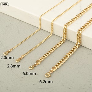 14K Gold Cuban Link Bracelet - 14K Gold Curb Link Bracelet - Cuban Curb Link Bracelet - 14k Gold Miami Cuban Chain - Miami Cuban Curb Chain