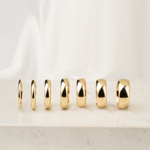 14k Real Gold Personalized Wedding Bands with Free Engraving | Available in 2mm-8mm | Customizable His & Hers Rings | Anniversarry Gift
