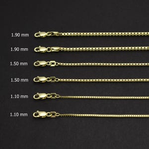 14K Real Gold Box Chain Necklace, 14K Gold Box Square Chain Necklace, 14K Gold Box Link Chain, Gold Mariner Chain, Gold Square Chain