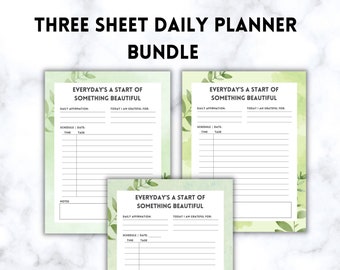 Tägliche Affirmation und Planer - Drei Blatt Bundle