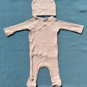 Neugeborenen-Heimkehr-Outfit Set, geschlechtsneutrales Coming-Home-Set für Neugeborene, 5-teilig, %100 organic-Ekstra-Soft Naturstoff image 3