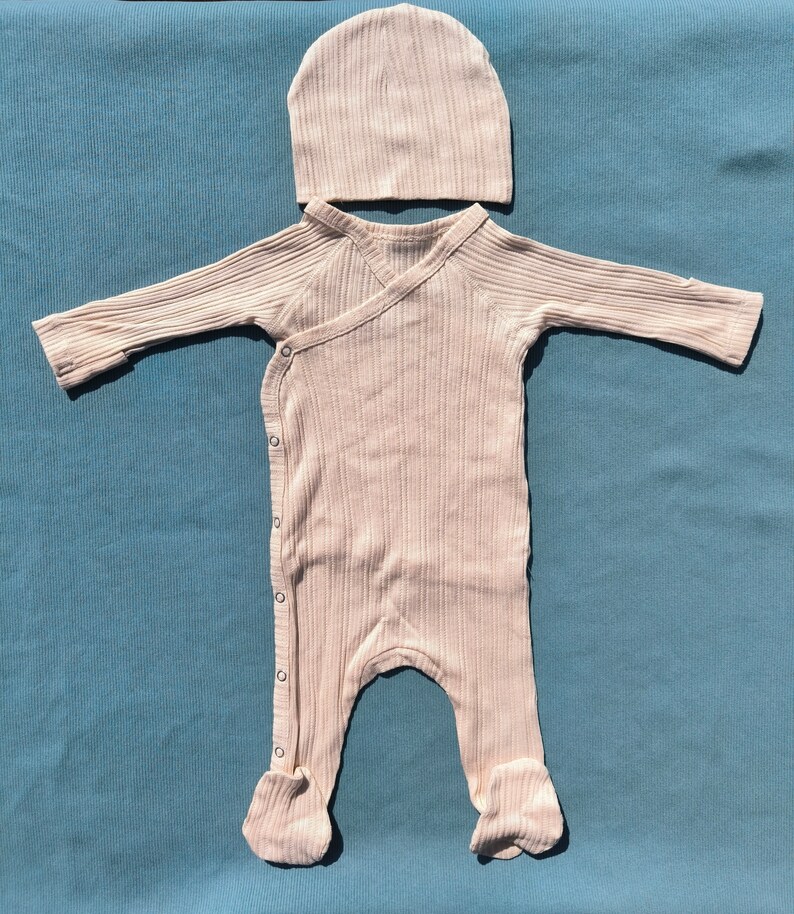 Neugeborenen-Heimkehr-Outfit Set, geschlechtsneutrales Coming-Home-Set für Neugeborene, 5-teilig, %100 organic-Ekstra-Soft Naturstoff image 3