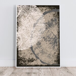 Beige Tree Ring Print, Beige Nature Print, Nordic Print, Tree Stump Print, Tree Ring Art, Nature Art, Modern Neutral Print