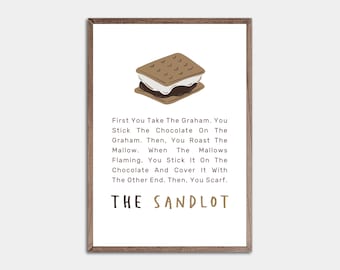 La citazione Sandlot, S'more Decor, S'More Print, S'Mores Quote, Arte della parete della camera dei ragazzi, Arte della parete della cucina, Arredamento della cucina