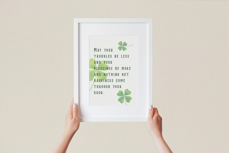 Irish Blessing Shamrock Print: St Patricks Day Wall Art (digital ...