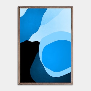 Bedroom Wall Art, Blue and Black Wall Art, Abstract Art Print, Abstract Poster Print, Abstract Wall Art, Living Room Art, Dining Room Decor