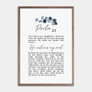 The Lord Is My Shepherd, Psalm 23, Bible Verse Home Decor, Christian Art Print, Psalm Print, Minimalist Scripture, Printable Chistian Gift