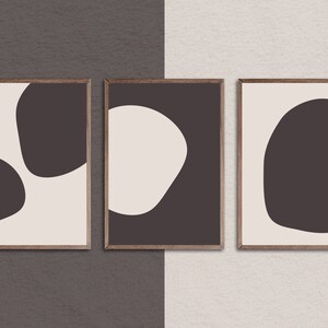 Modern Wall Art, Set of 3, Gallery Wall Art, Abstract Geometric Print, Set of 3 Prints, Mid Century Modern, Home Artwork, Neutral Decor