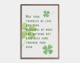 Irish Blessing Printable, St Patricks Day Wall Art, St Paddy's Day ...