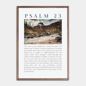 Watercolor Bible Verse Print, The Lord Is My Shepherd Christian Wall Art, Christian Home Decor, Psalm 23 Scripture Wall Art