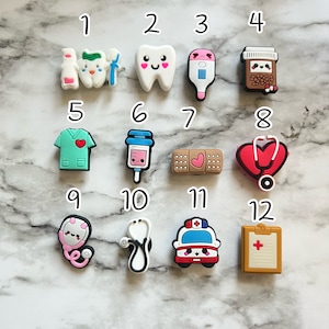 Health Shoe Charms, Doctor Charms, Shoe decoration, Shoe Pins, Dentist Charms