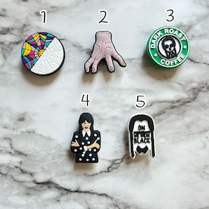 Addams Shoe Charms, Halloween Shoe Decoration, Shoe Pins, Halloween, Shoe Decoration Wednesday