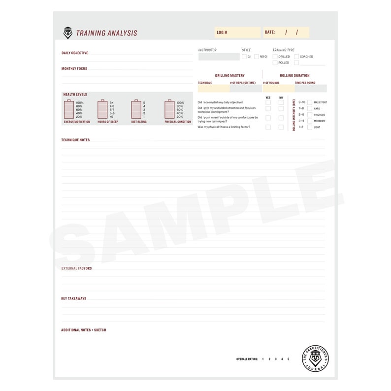 Buy Jiu Jitsu Training Log - Printable & Digital | PDF Download (the ...