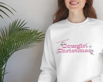 Cowgirl Christmas sweatshirt, Cute Christmas sweater for women, southern festive apparel