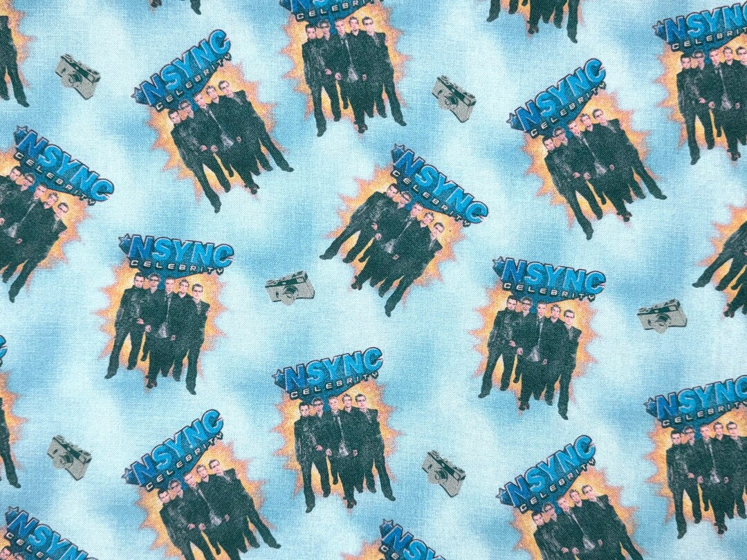 NSYNC Celebrity Fabric Cotton Album Cover Toss Licensed y2k Fabric