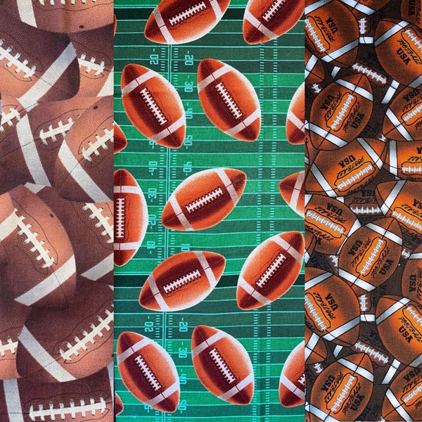 Football Fabric Fat Quarter (brother and sister, David textiles, football field, collage, toss, cotton)