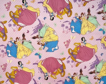 2011 Licensed Disney Princess Polka Dots Fabric by Disney for Springs Creative (Tiana, Belle, Cinderella, Snow White, Rapunzel, Aurora)