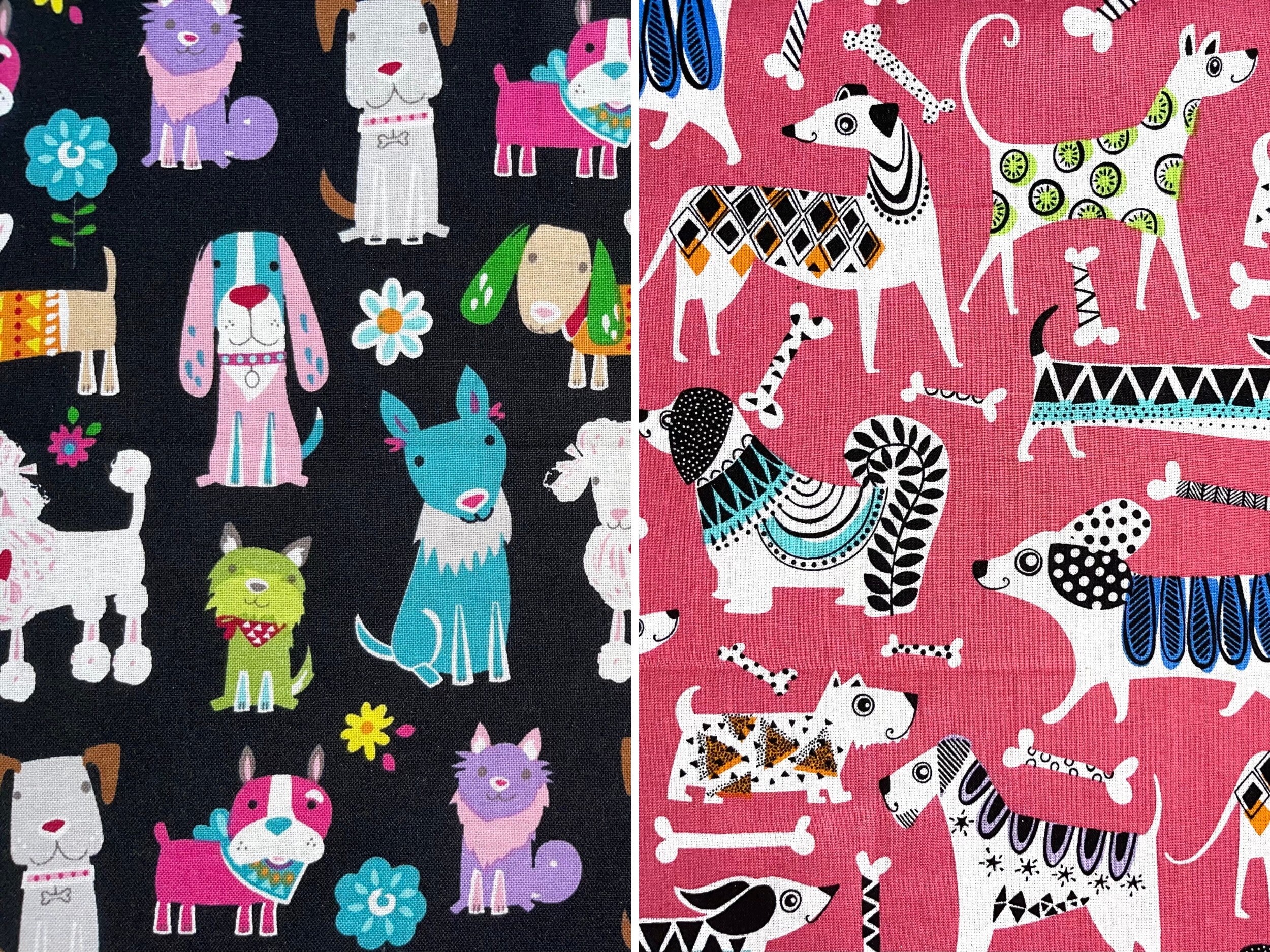 Hanjunzhao Cute Animals Cat Dog Fat Quarters Fabric Bundles 18 x 22 inch for Quilting Sewing Crafting