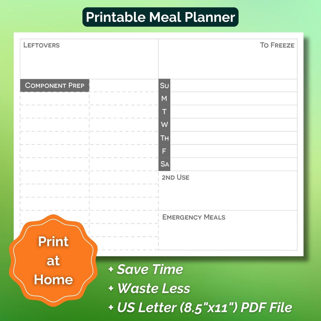 Printable Weekly Meal Planner, Weekly Menu Plan, Family Meal Prep ...